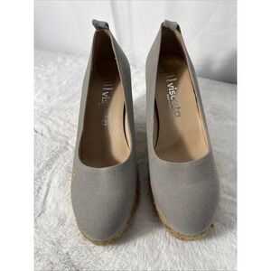 Viscata Barcelona Women's Gray Canvas Slip-On Espadrilles Wedges Size 40/9